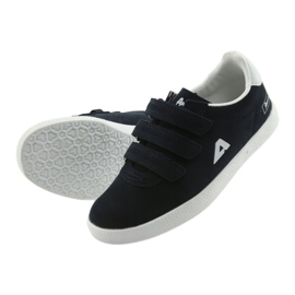 Sportschuhe Ledereinsatz American Club BS06 weiß marineblau 5