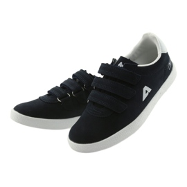 Sportschuhe Ledereinsatz American Club BS06 weiß marineblau 3