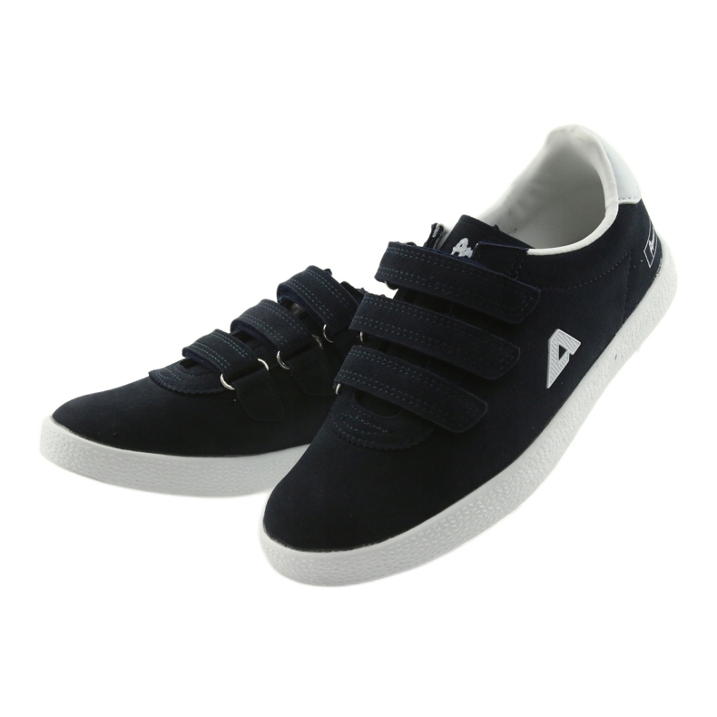 Sportschuhe Ledereinsatz American Club BS06 weiß marineblau 3
