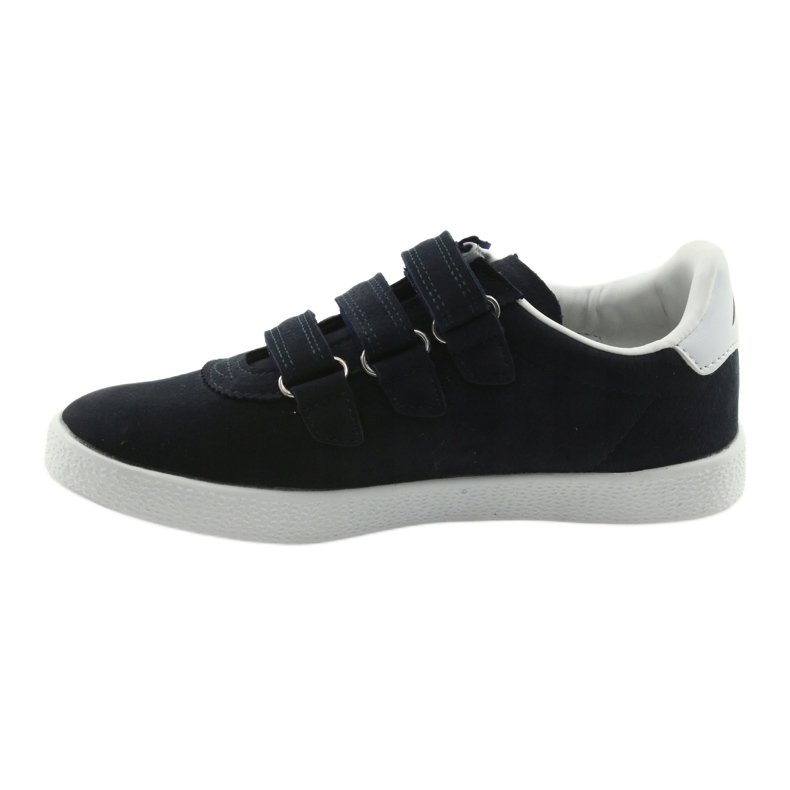 Sportschuhe Ledereinsatz American Club BS06 weiß navy blau 2