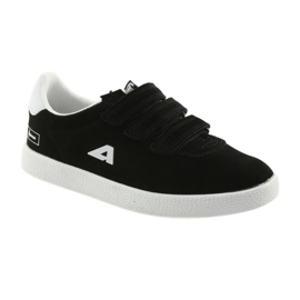 Sportschuhe Ledereinsatz American Club BS06 weiß schwarz 1
