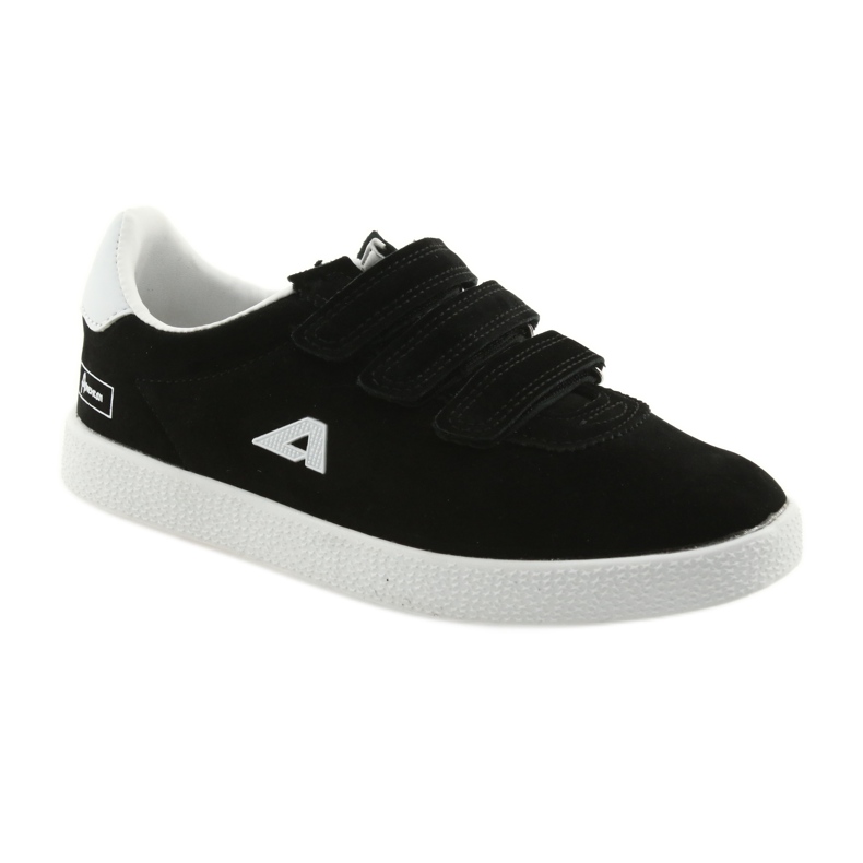 Sportschuhe Ledereinsatz American Club BS06 weiß schwarz 1