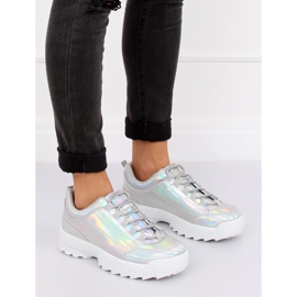 Silberne holografische Sportschuhe 82017 Silber grau 1