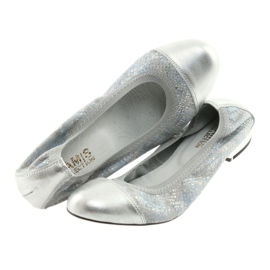 Damen Ballerinas elastisch Gamis 1402 silber blau 4