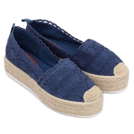 Spitze Espadrilles marineblau A8692 DK.BLUE 2