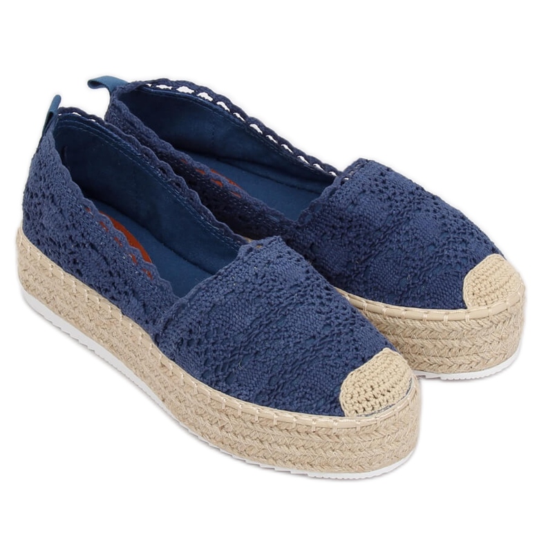 Spitze Espadrilles marineblau A8692 DK.BLUE 2