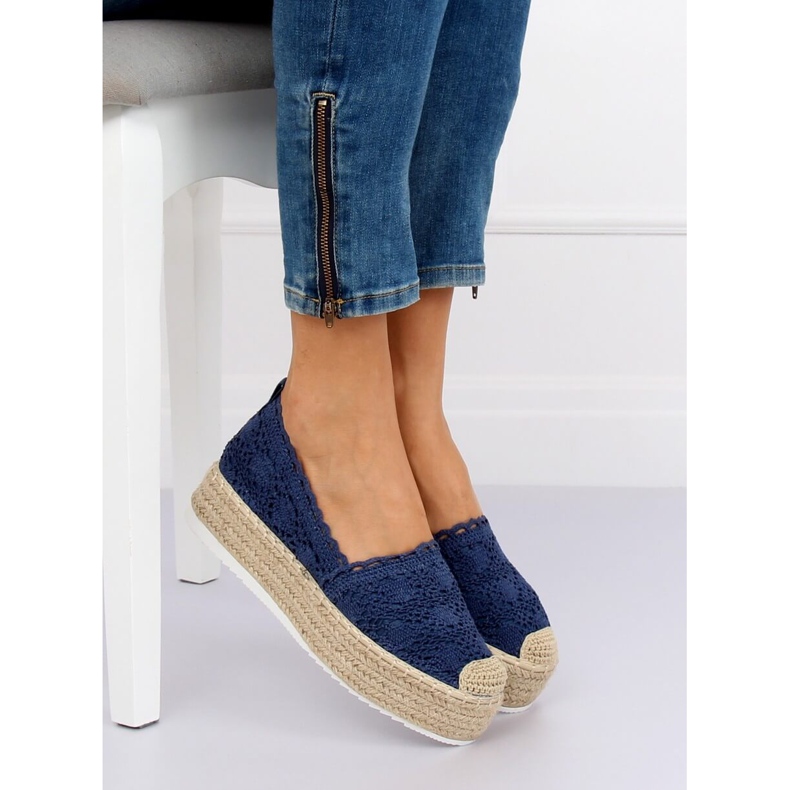 Spitze Espadrilles marineblau A8692 DK.BLUE 1