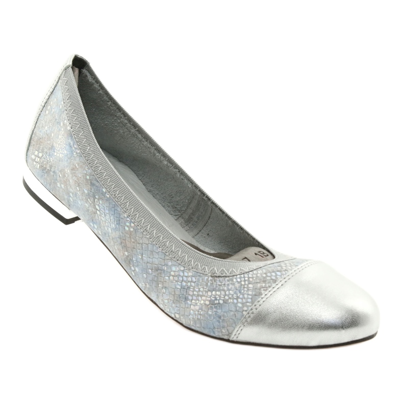 Damen Ballerinas elastisch Gamis 1402 silber blau 1