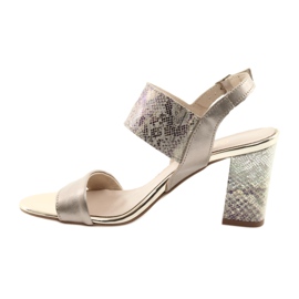 Sandalen auf dem Gamis 3390 Goldpfosten / Benzin Reptil golden 2