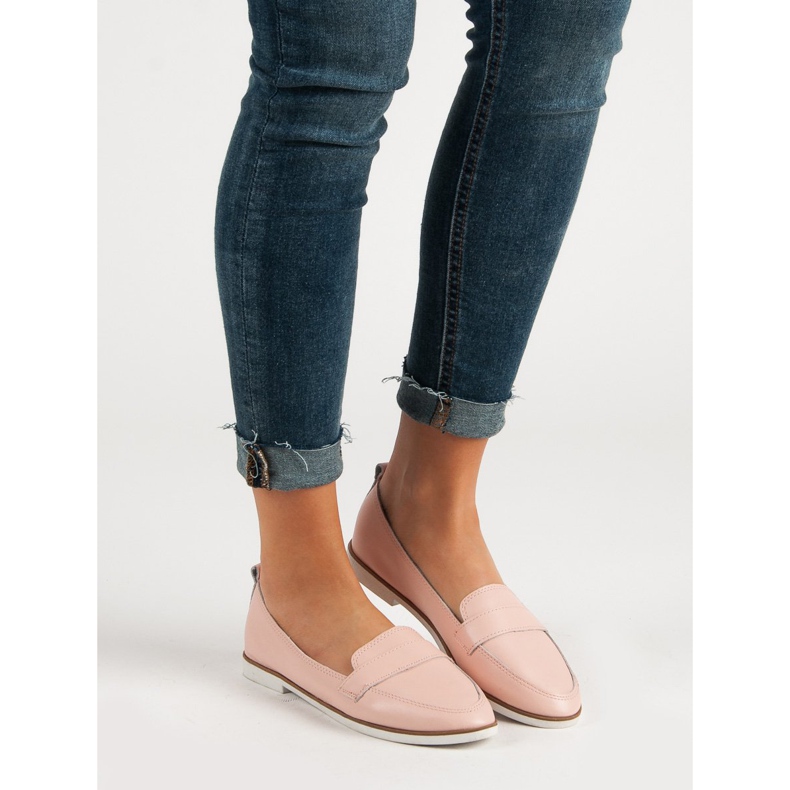 Mazaro Rosa Leder Slipper 2