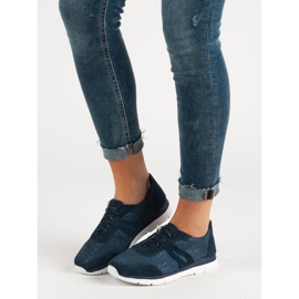 Filippo Marineblaue Sportschuhe aus Leder 2