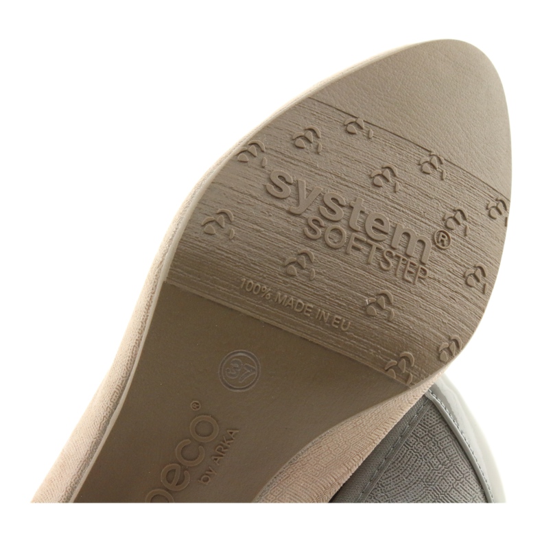 Damen-Pumps aus Leder mit flexibler Sohle Arka 5137 beige 6