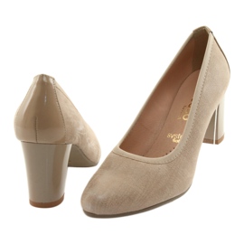 Damen-Pumps aus Leder mit flexibler Sohle Arka 5137 beige 4