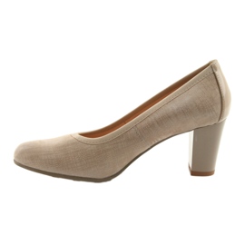 Damen-Pumps aus Leder mit flexibler Sohle Arka 5137 beige 2