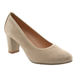 Damen-Pumps aus Leder mit flexibler Sohle Arka 5137 beige 1
