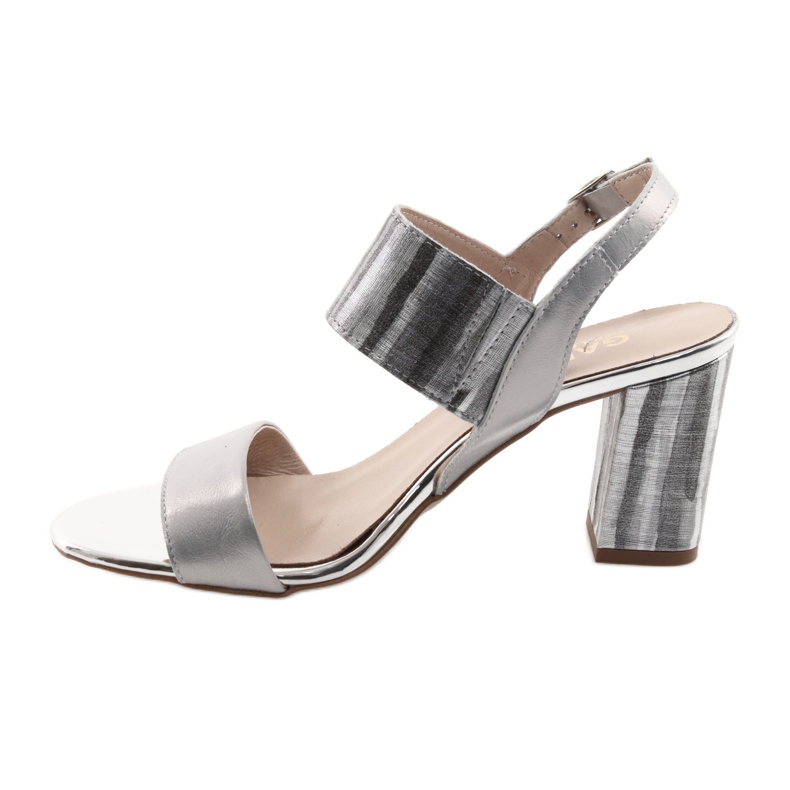 Damensandalen auf dem Gamis 3390 Post Silber grau 2