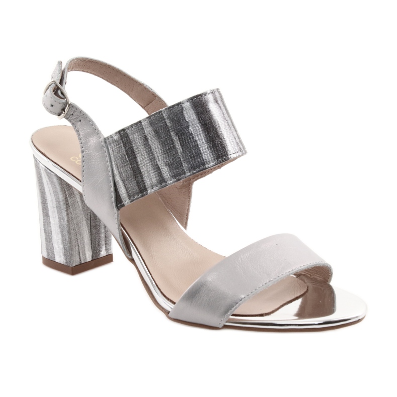 Damensandalen auf dem Gamis 3390 Post Silber grau 1