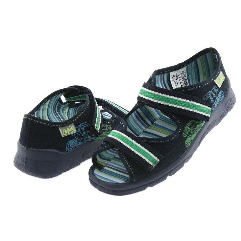 Befado Sandalen Kinderschuhe 969X073 marineblau blau grün 4
