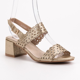 Kylie Goldene Sandalen mit hohem Absatz 1