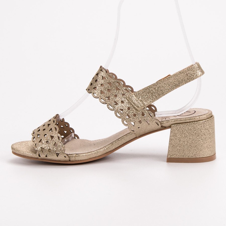 Kylie Goldene Sandalen mit hohem Absatz 2