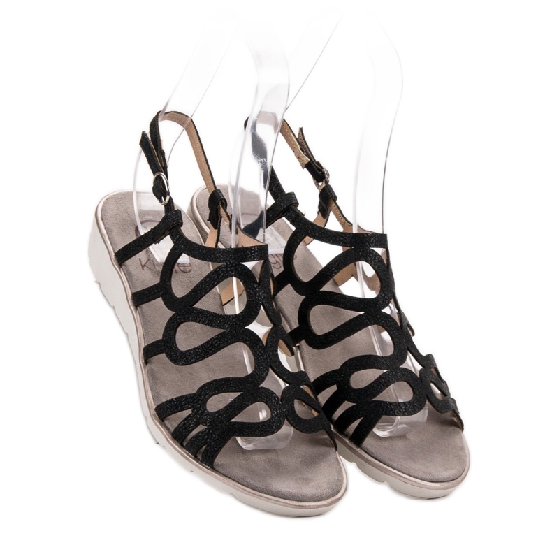 Kylie Modische schwarze Sandalen 1