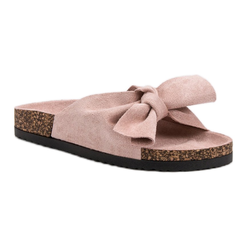 VINCEZA Hausschuhe mit Schleife rosa 1