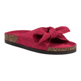 VINCEZA Hausschuhe mit Schleife rosa 1