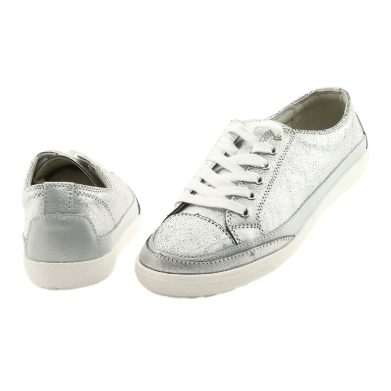 Damen Sportschuhe, gebunden Filippo 703 silber grau 4