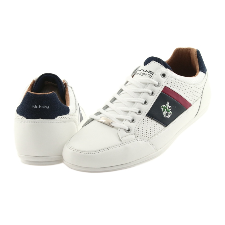 Mckey 901 weiße Herren Sportschuhe rot marineblau 4