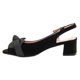 Filippo Wildledersandalen mit Schleife schwarz 2