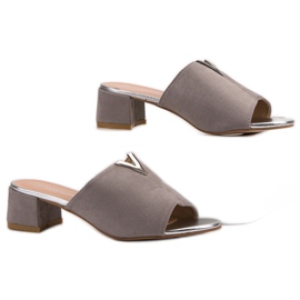 VINCEZA Wildleder Hausschuhe grau 2