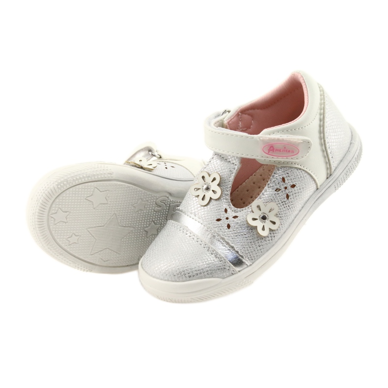 American Club GC20 Ballerinas mit Blumenmädchen weiß grau 4