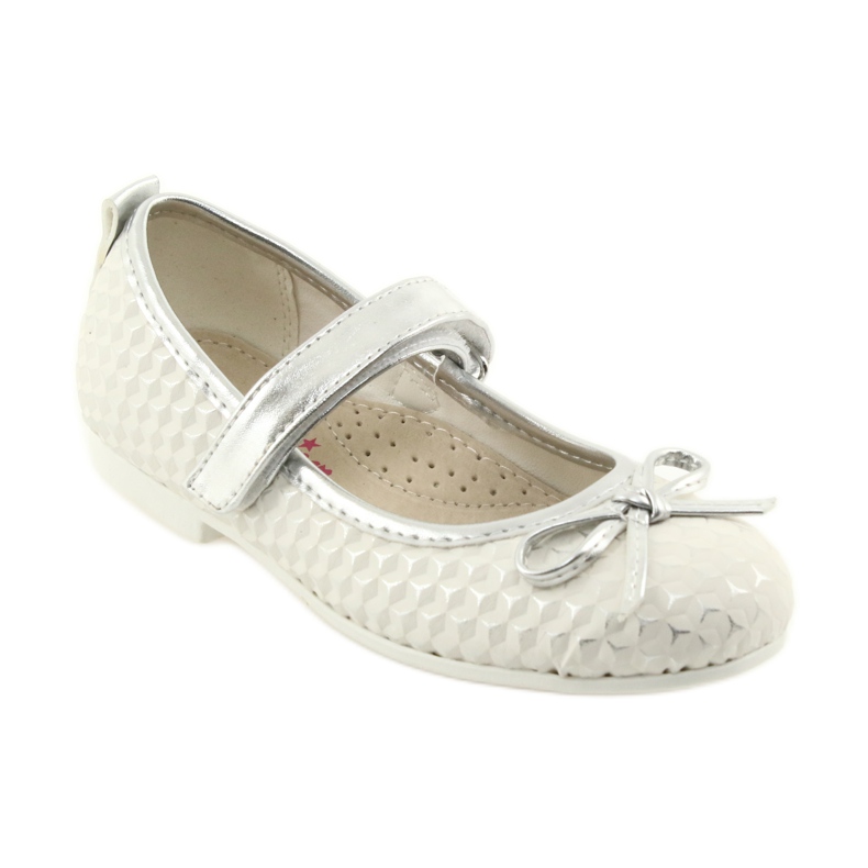 American Club GC16 Ballerinas mit Klettverschluss weiß grau 1