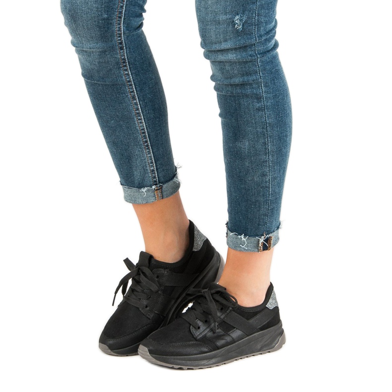 Ideal Shoes Sportschuhe zum Hineinschlüpfen schwarz 1