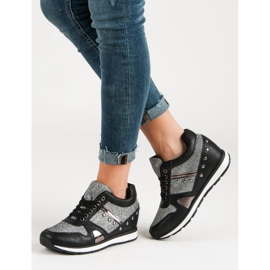 Cm Paris Schwarze Sneaker mit Strasssteinen 2