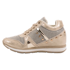 Cm Paris Goldene Sneakers mit Strasssteinen 2