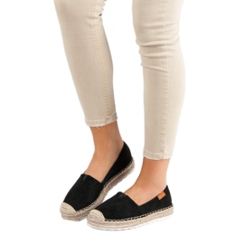 Espadrilles aus schwarzem Wildleder 1