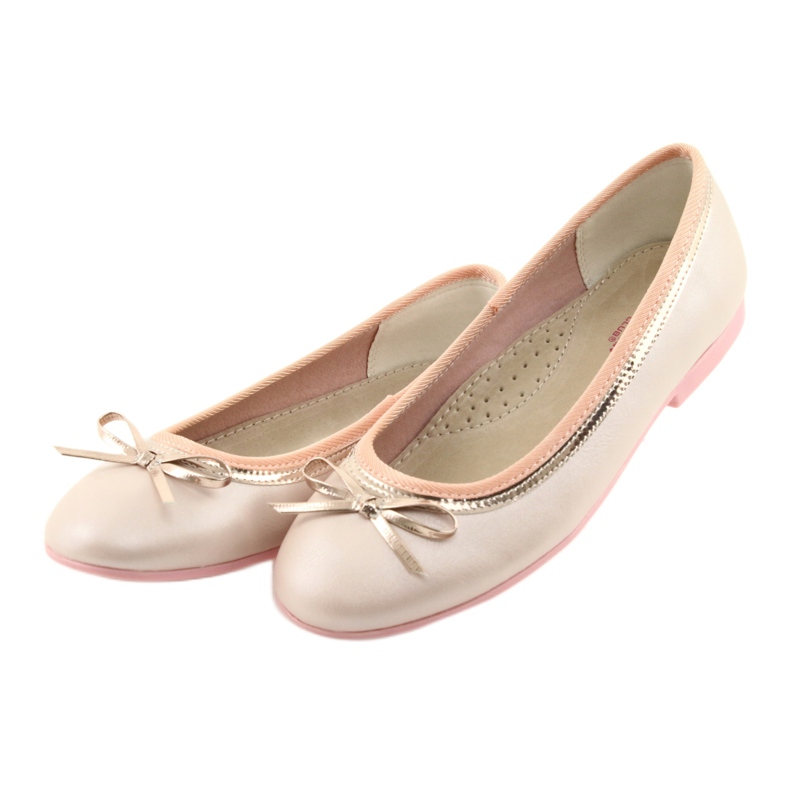Ballerinas mit Schleife, rosa Perle American Club GC14 / 19 golden 3