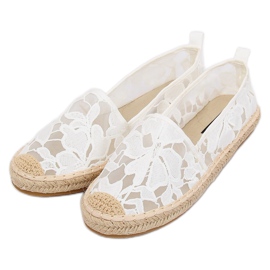 Weiße durchbrochene Espadrilles 68-130 Weiß 2