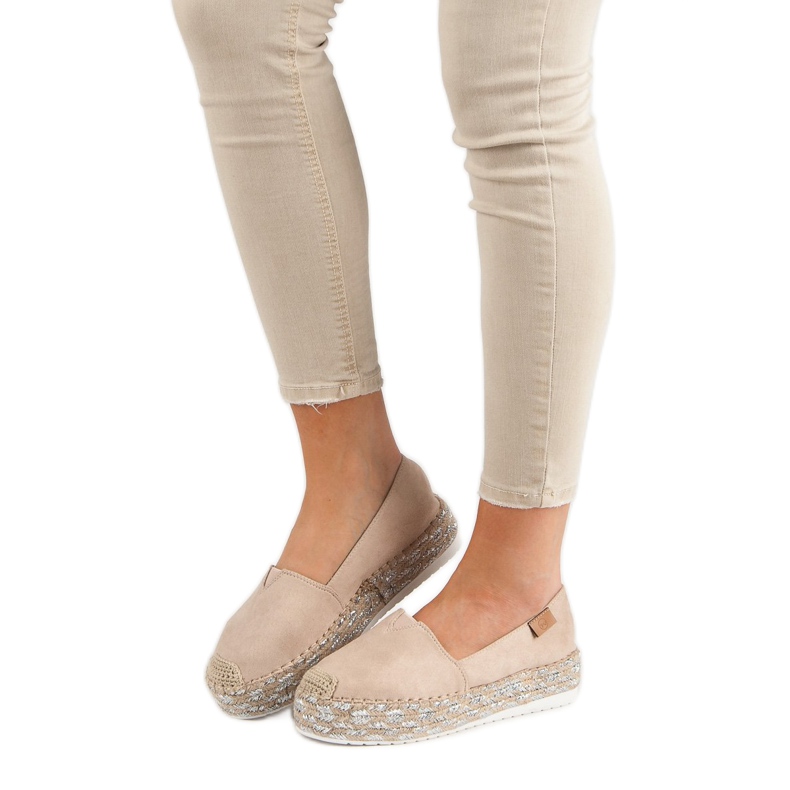 Forever Folie Beige Espadrilles auf der Plattform 1