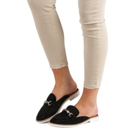 Elegante Damenhausschuhe schwarz 1