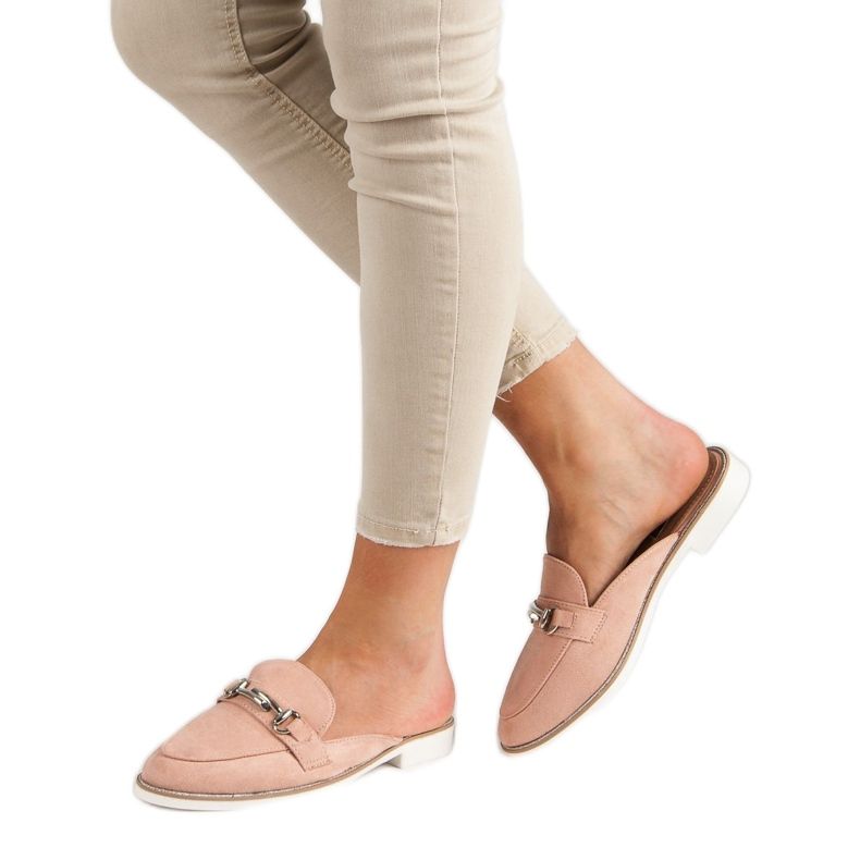 Elegante Damenhausschuhe rosa 2