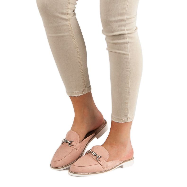 Elegante Damenhausschuhe rosa 1