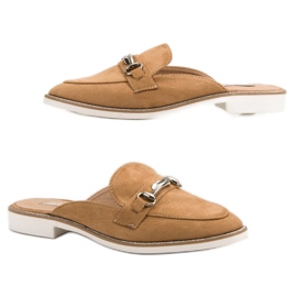 Elegante Damenhausschuhe braun 1