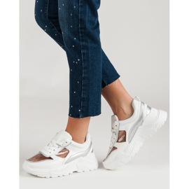 Transparente Sneaker auf der Plattform weiß 1