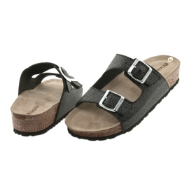 Schwarze Inblu NM013 Damenschuhe in Schwarz mit Silberpartikeln 4