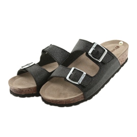 Schwarze Inblu NM013 Damenschuhe in Schwarz mit Silberpartikeln 3