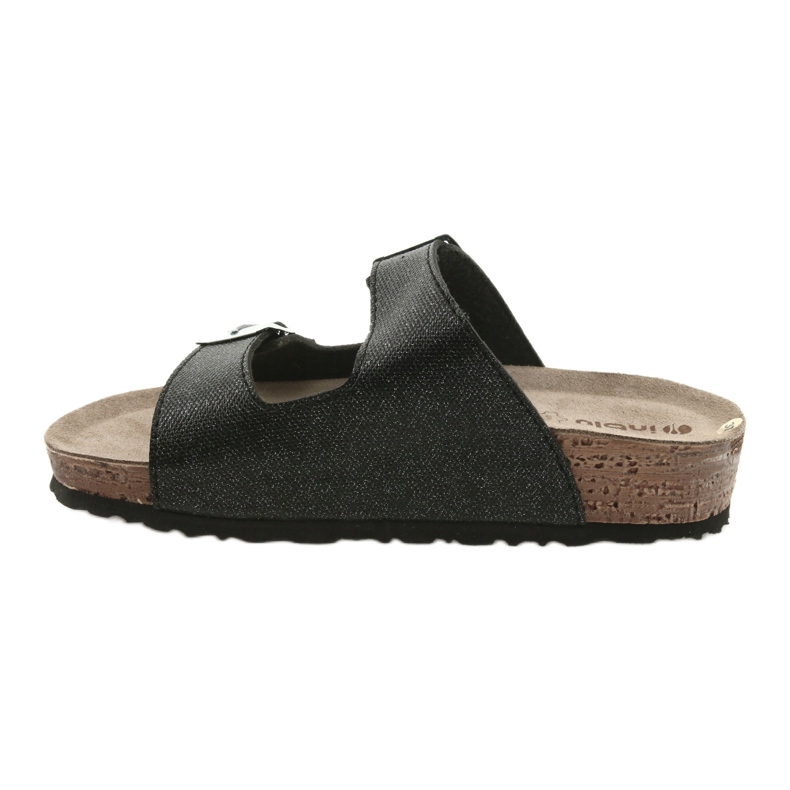 Schwarze Inblu NM013 Damenschuhe in Schwarz mit Silberpartikeln 2