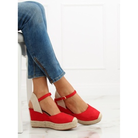 Espadrilles auf roten Keilen T331P Red II-GAT 1