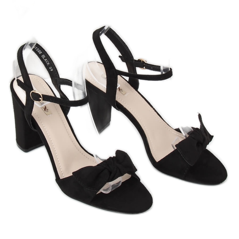 Schwarze Sandalen am Pfosten GH1508 Black 1